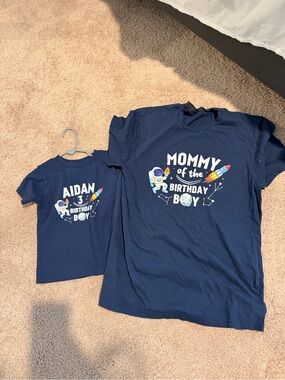 Aidan named 3rd birthday 3T tshirt Mommy of the Birthday Boy Navy medium T